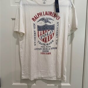 Polo by Ralph Lauren, Men’s Short Sleeve Tee with Americana Design, L, NWT